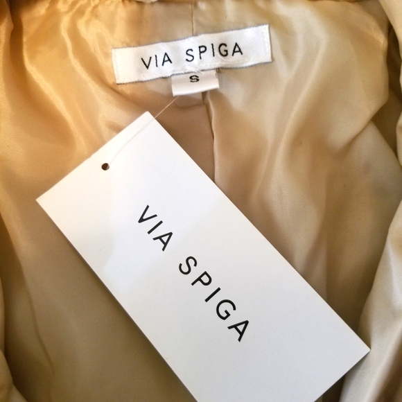 Via Spiga Gold Quilted Woman’s coat. Size Sm - Picture 3 of 13